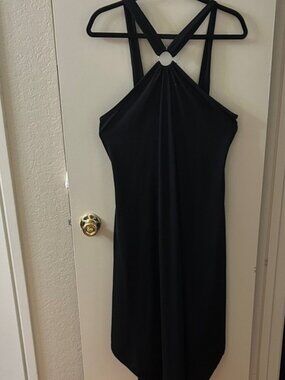 SHEIN Chic Black Halter Backless Dress